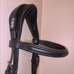 Size 2 CWD mademoiselle bridle with grey piping